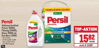 Metro Persil Vollwaschmittel Pulver 90WG, Flüssig 100WG, Discs 76WG od. Eco Bars 72WG Angebot