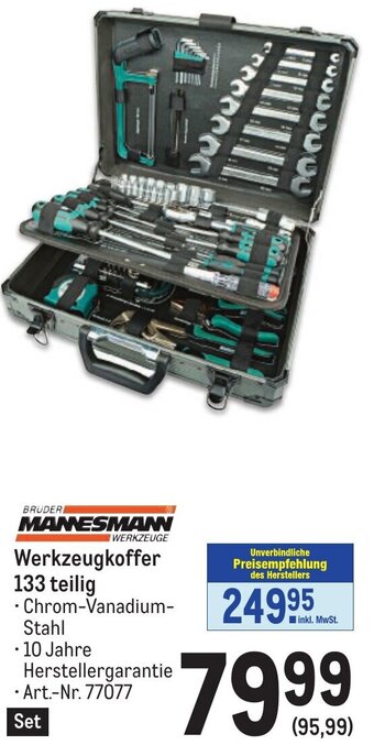 Metro MANESMANN Werkzeugkoffer 133 teilig Angebot