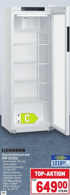 Metro LIEBHERR Glastürkühlschrank MRFVC3511 Angebot
