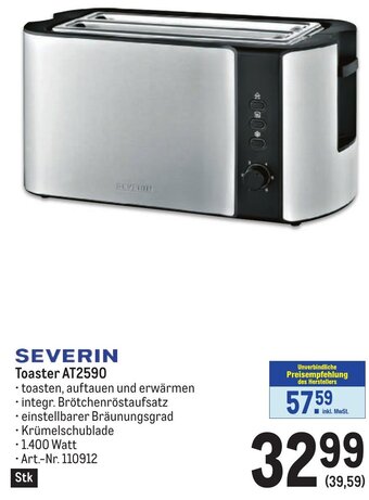 Metro SEVERIN Toaster AT2590 Angebot