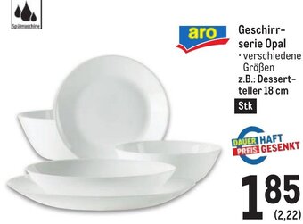 Metro Geschirr-serie Opal z.B.: Dessert- teller 18 cm Angebot