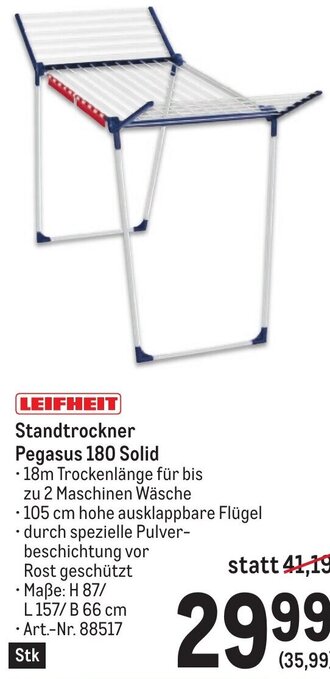Metro LEIFHEIT Standtrockner Pegasus 180 Solid Angebot