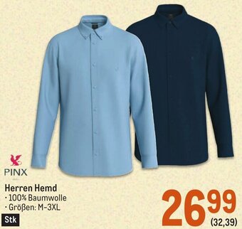 Metro PINX Herren HemdHerren Hemd • 100% Baumwolle • Größen: M-3XL • Größen: M-3XL Angebot