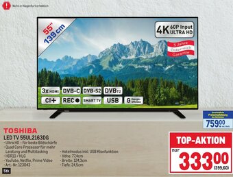 Metro TOSHIBA LED TV 55UL2163DG Angebot