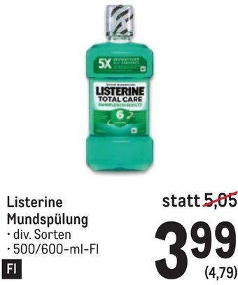 Metro Listerine Mundspülung 500/600-ml-Fl Angebot