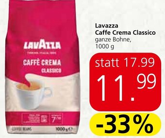Eurospar Lavazza Caffe Crema Classico ganze Bohne, 1000g Angebot