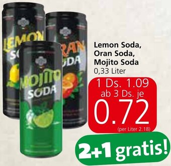 Eurospar Lemon Soda, Oran Soda, Mojito Soda 0,33 Liter Angebot
