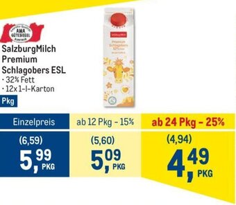 AGM SalzburgMilch Premium Schlagobers ESL Angebot