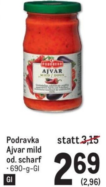 AGM Podravka Ajvar mild od. scharf -690-g-Gl Angebot