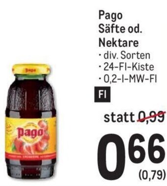 AGM Pago Säfte od. Nektare • div. Sorten .24-Fl-Kiste -0,2-L-MW-FI Angebot