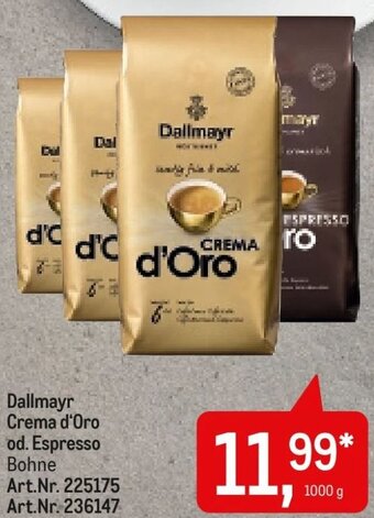 AGM Dallmayr Crema d'Oro od. Espresso Bohne Angebot