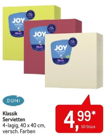 AGM Klassik Servietten 4-lagig, 40 x 40 cm, versch. Farben 50 Stück Angebot
