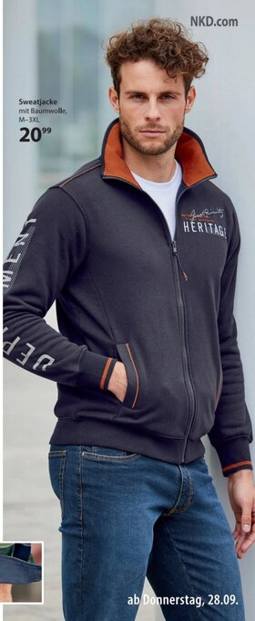 NKD Sweatjacke mit Baumwolle, M-3XL Angebot