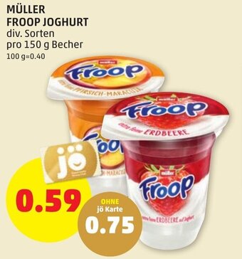 PENNY MÜLLER FROOP JOGHURT div. Sorten pro 150 g Becher Angebot