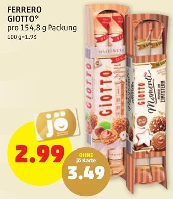 PENNY FERRERO GIOTTO pro 154,8 g Packung Angebot