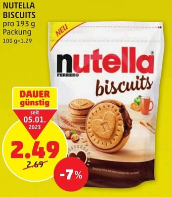 PENNY NUTELLA BISCUITS pro 193 g Packung Angebot