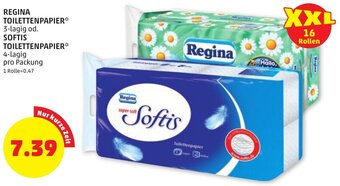 PENNY REGINA TOILETTENPAPIER* 3-lagig od. SOFTIS TOILETTENPAPIER Angebot