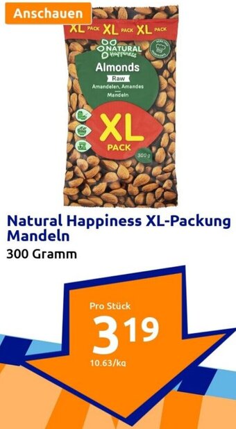 Action Natural Happiness XL-Packung Mandeln 300 Gramm Angebot