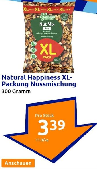 Action Natural Happiness XL-Packung Nussmischung 300 Gramm Angebot