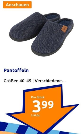 Action Pantoffeln Größen 40-45 Angebot