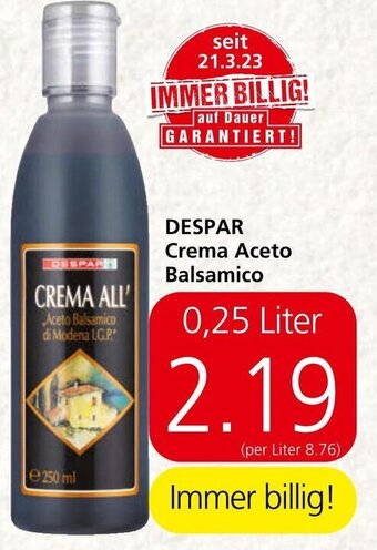 Spar DESPAR Crema Aceto Balsamico 0,25 Liter Angebot