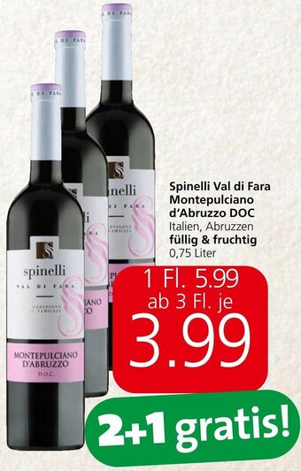 Spar Spinelli Val di Fara Montepulciano d'Abruzzo DOC Italien, Abruzzen füllig & fruchtig 0,75 Liter Angebot