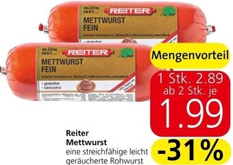 Spar Reiter Mettwurst Angebot