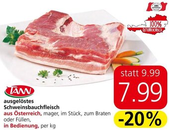 Spar ausgelöstes Schweinsbauchfleisch per kg Angebot