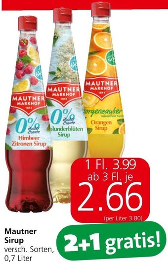 Spar Mautner Sirup versch. Sorten, 0,7 Liter Angebot