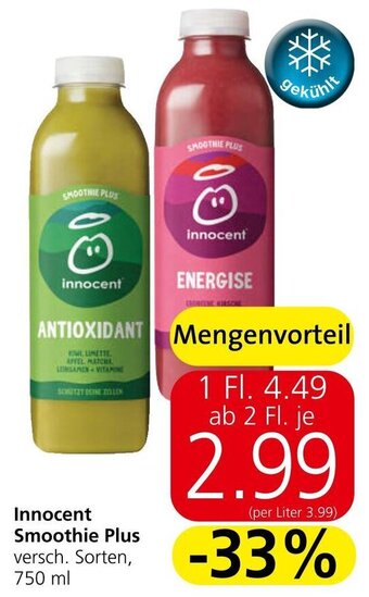 Spar Innocent Smoothie Plus versch. Sorten, 750 ml Angebot