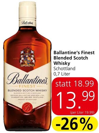 Spar Ballantine's Finest Blended Scotch Whisky Schottland 0,7 Liter Angebot