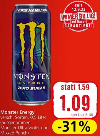 Spar Monster Energy versch. Sorten, 0,5 Liter Angebot