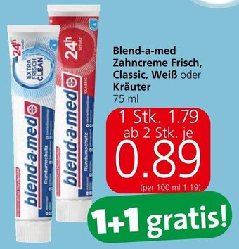 Spar Blend-a-med Zahncreme Frisch, Classic, Weiß oder Kräuter 75 ml Angebot
