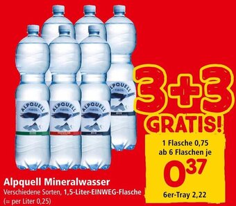 Interspar Alpquell Mineralwasser 1,5-Liter-EINWEG-Flasche Angebot