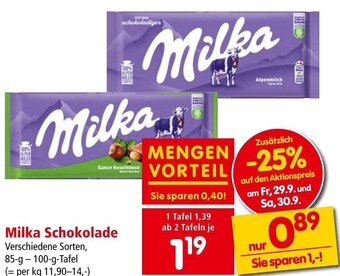 Interspar Milka Schokolade Verschiedene Sorten, 85-g - 100-g-Tafel Angebot