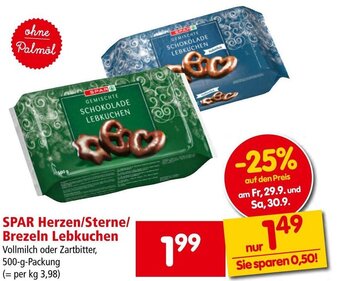 Interspar SPAR Herzen/Sterne/ Brezeln Lebkuchen 500-g-Packung Angebot