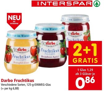 Interspar Darbo Fruchtikus Verschiedene Sorten, 125-g-EINWEG-Glas Angebot