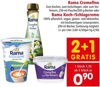 Interspar Rama Cremefine 250ml oder Rama Koch-/Schlagcreme 200 ml Angebot