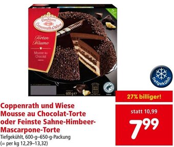 Interspar Coppenrath und Wiese Mousse au Chocolat-Torte oder Feinste Sahne-Himbeer-Mascarpone-Torte 600 g- 650 g Angebot
