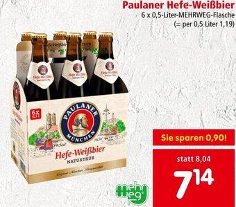 Interspar Paulaner Hefe-Weißbier 6 x 0,5-Liter-MEHRWEG-Flasche Angebot