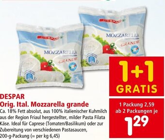Interspar DESPAR Orig. Ital. Mozzarella grande 200 g Angebot