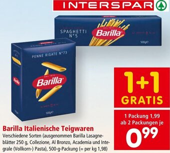 Interspar Barilla Italienische Teigwaren 500 g Angebot