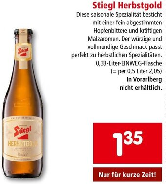 Interspar Stiegl Herbstgold 0,33 Liter Angebot