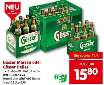 Interspar Gösser Märzen oder Gösser Helles Angebot