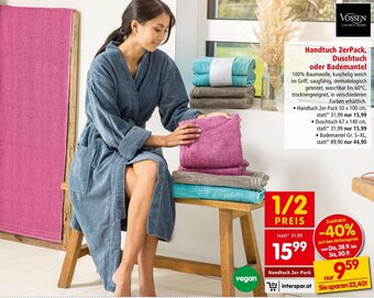 Interspar Handtuch 2erPack, Duschtuch oder Bademantel Angebot