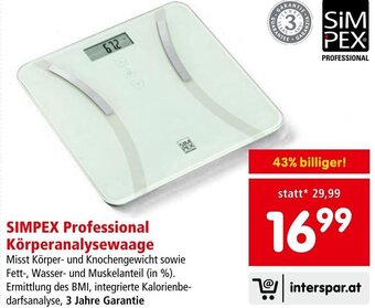 Interspar SIMPEX Professional Körperanalysewaage Angebot