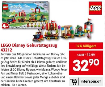 Interspar LEGO Disney Geburtstagszug 43212 Angebot