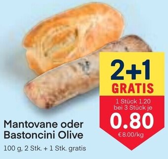 MPreis Mantovane oder Bastoncini Olive 100 g Angebot