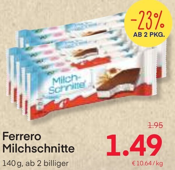 Ferrero Milchschnitte 140 g Angebot bei MPreis