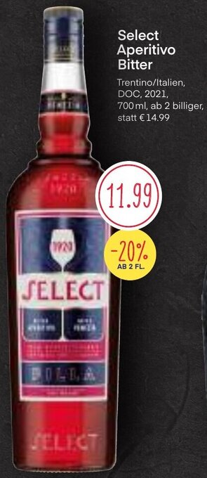 MPreis Select Aperitivo Bitter 700 ml Angebot